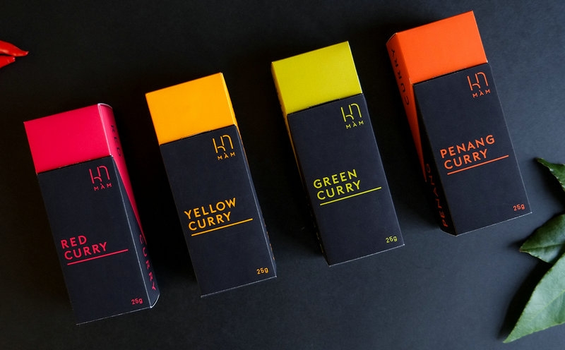 咖喱包裝設計,把制作泰國咖喱的所有主要原料打包成一個包裝