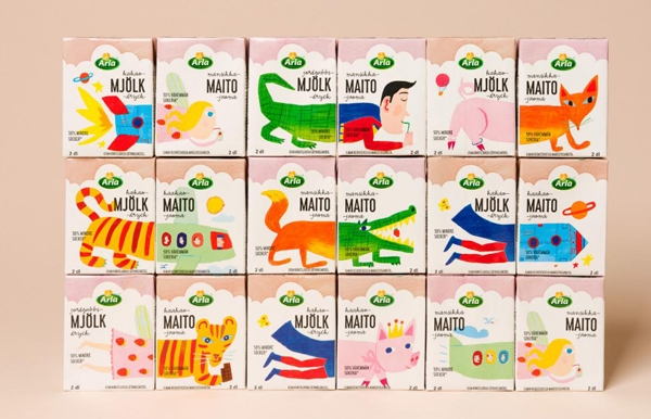 這款牛奶飲料包裝俏皮的都要從貨架上跳出來了！