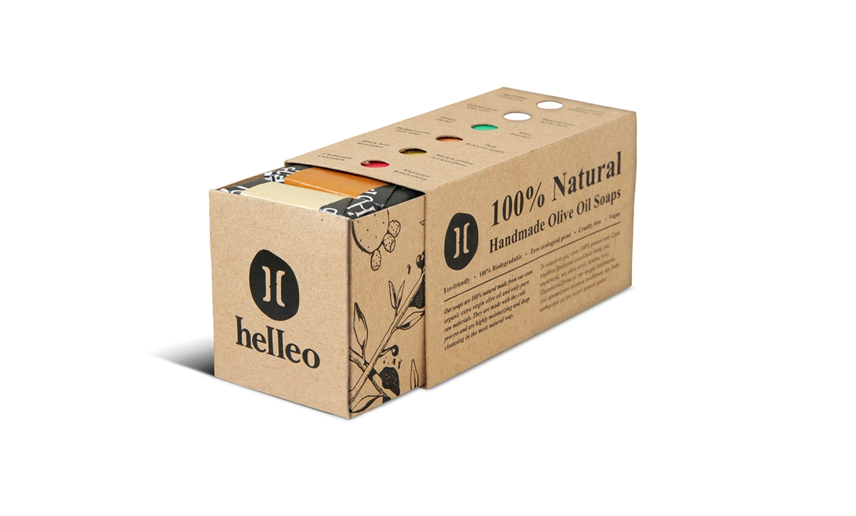 Helleo天然肥皂系列品牌包裝設計，六個肥皂，六個故事