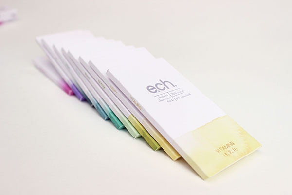 彩色之光， 生態手工巧克力食品包裝設計工程。