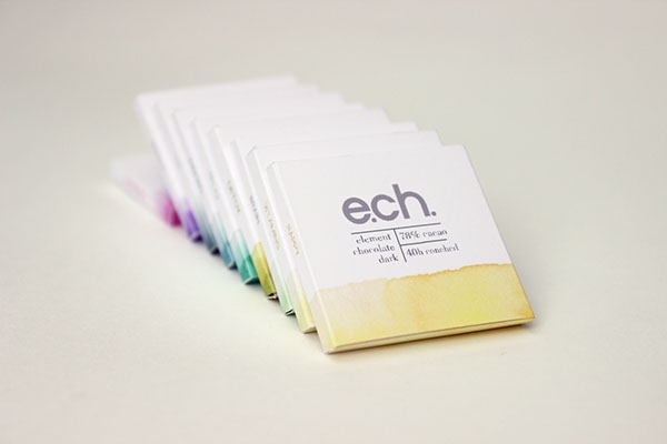 彩色之光， 生態手工巧克力食品包裝設計工程。