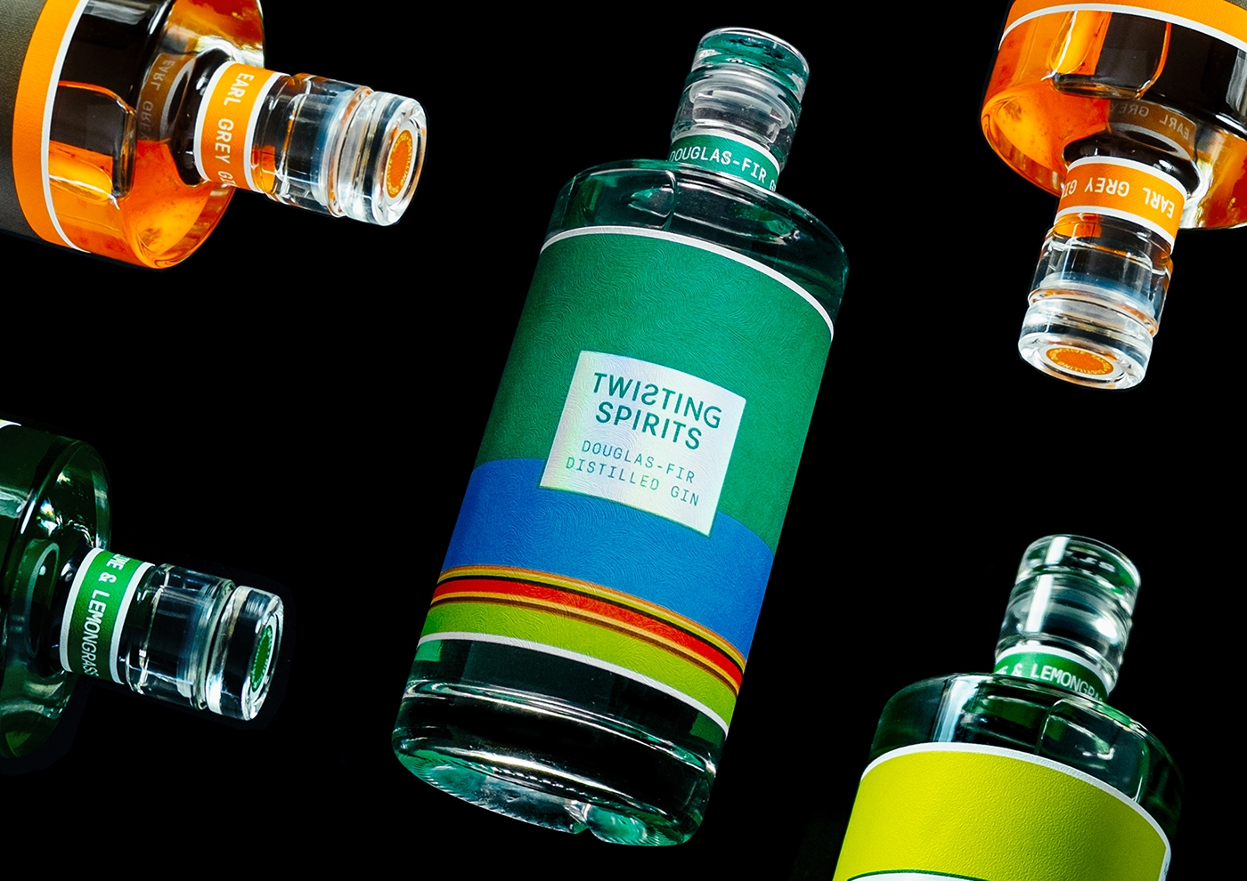 用色彩表達口味的杜松子酒包裝設計