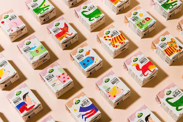 這款牛奶飲料包裝俏皮的都要從貨架上跳出來了！